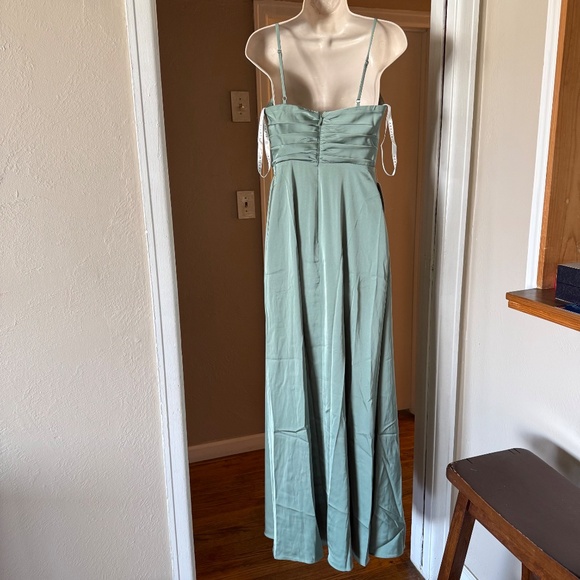 AZAZIE JENNA A LINE PLEATED STRETCH SATIN DRESS A4 BRAND NEW - Picture 8 of 14